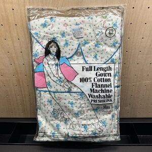 Vintage Full Length Gown SIZE 42 100% Cotton Machine Washable Granny Core Miss K